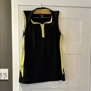 Women's Sleeveless Athletic Polo
- Black with Yellow Trim